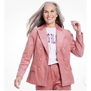 Rowing Blazers x Target Rose Pink Corduroy Blazer Jacket Womens Large Preppy